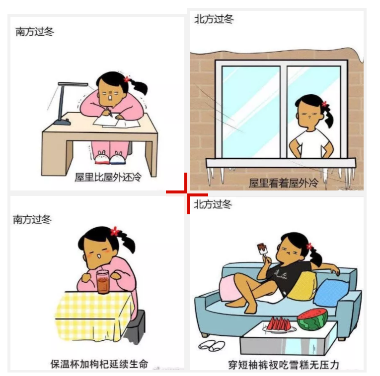 北方人覺(jué)得南方不冷,南方人以為北方人抗凍
